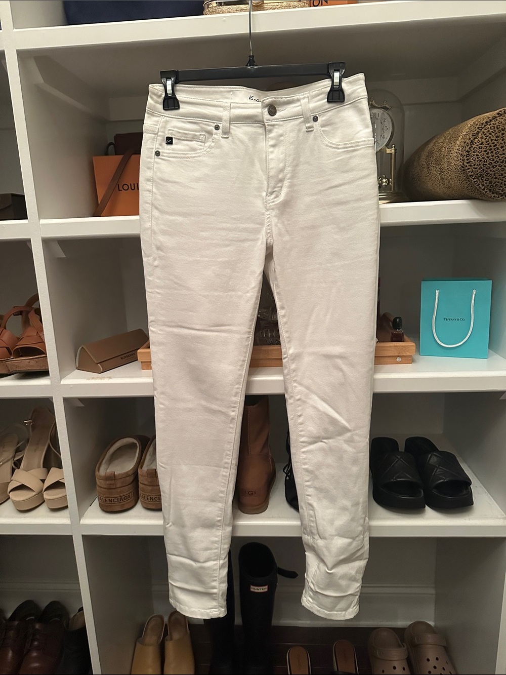 KanCan White Ankle Crop Stretch Jeans